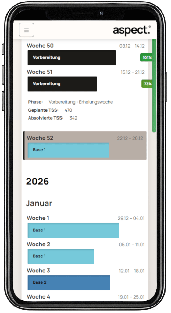 App Ansicht Saisonplan